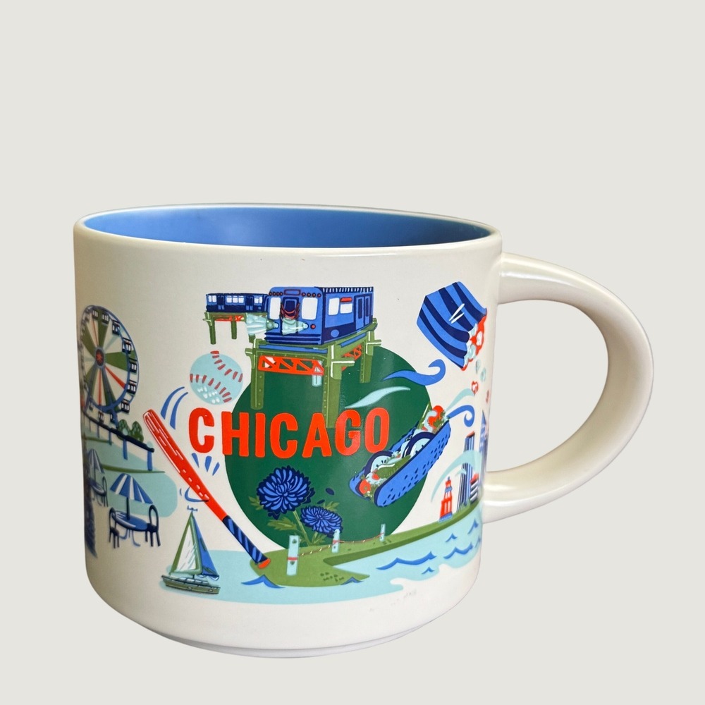 Starbucks Discovery Series Chicago Mug 14 oz City Scenes Blue Interior 2024